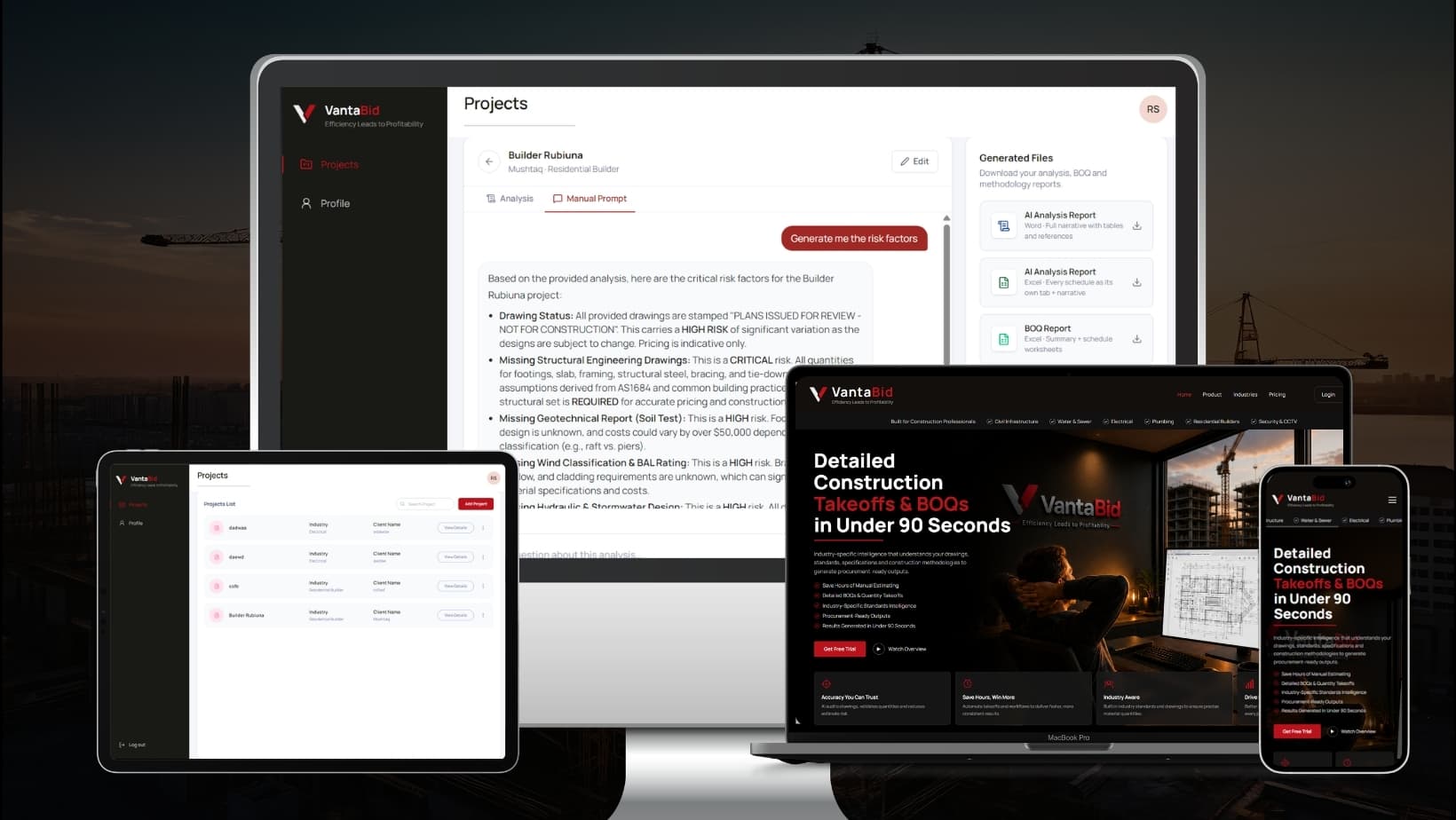 VantaBid: AI Construction Takeoffs & BOQ Estimating Platform
